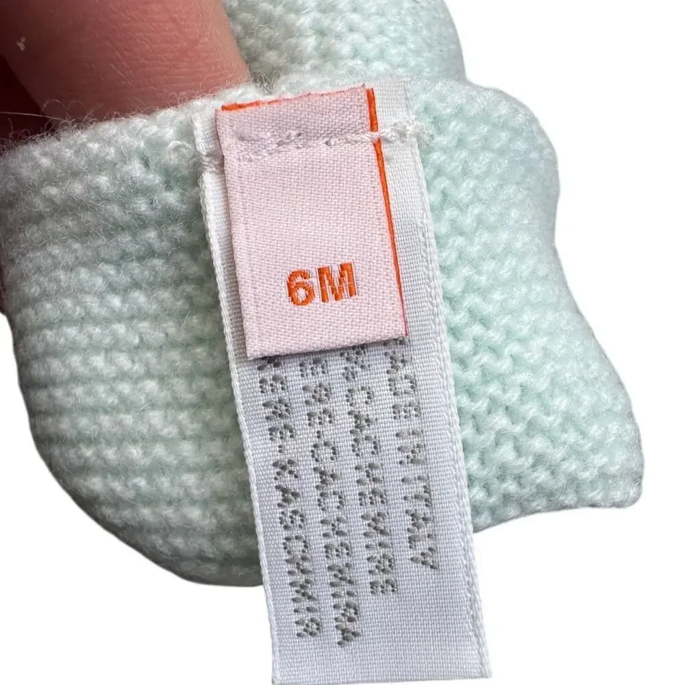 Authentic Hermès Baby Cashmere Socks Aqua Blue 100% Cashmere Size 6 Months
